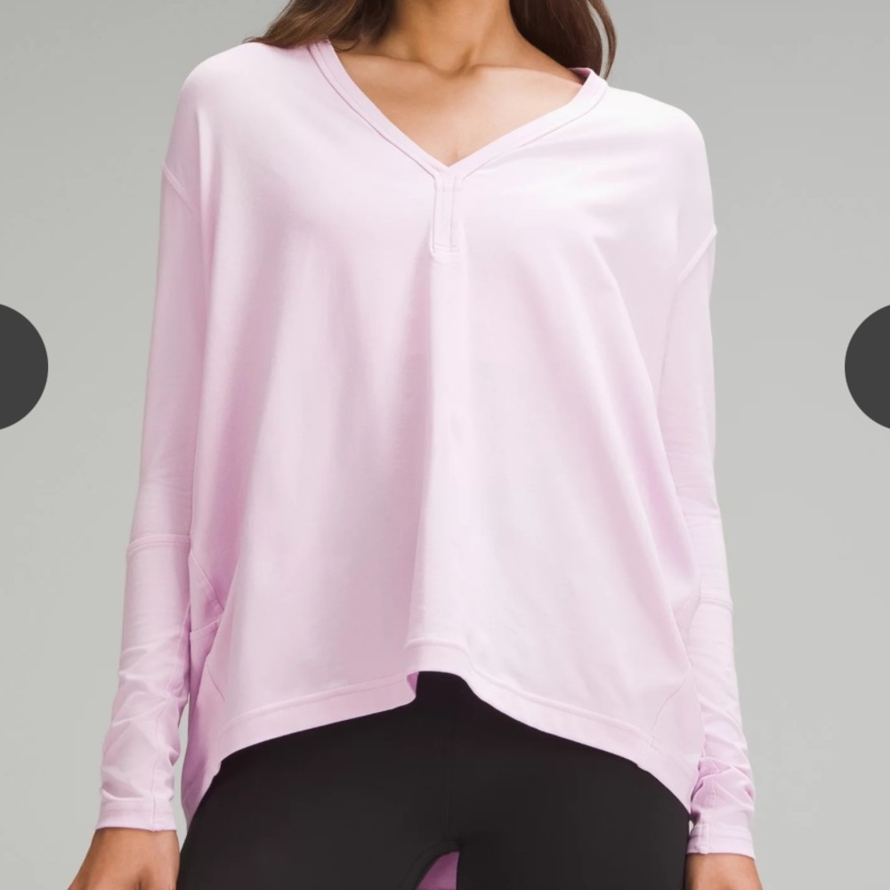 Lululemon Back in Action Soft Pink Long Sleeve V-Neck Tee - Picture 4 of 14